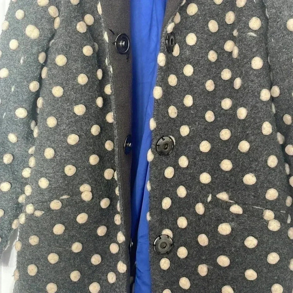 Modcloth Salient Style Wool Coat Polkadot Gray Sz XS - Picture 10 of 15